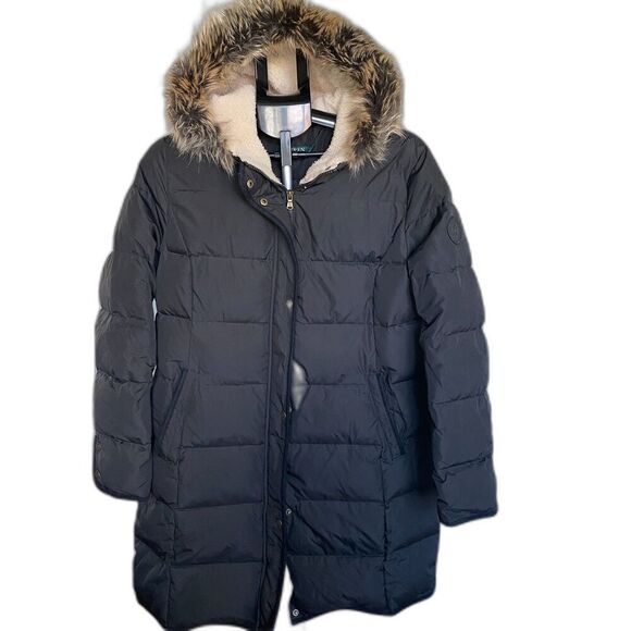 Lauren Ralph Lauren Women's Puffer Parka Long Coat Jacket Faux Fur Size Large - Picture 1 of 7